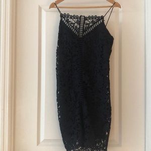 Navy Eyelet MANGO Dress